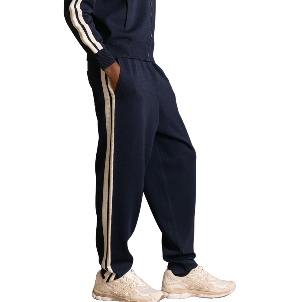 Novu Mens's Santos Knit Trouser Navy NWT Size L